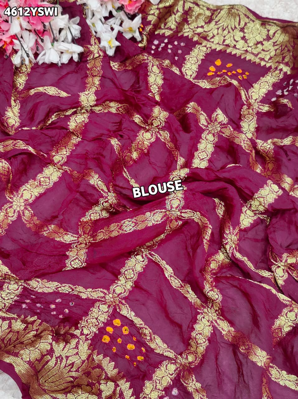 KcPc Premium Gaji Silk Bandhani Festive Wear SareesNAV