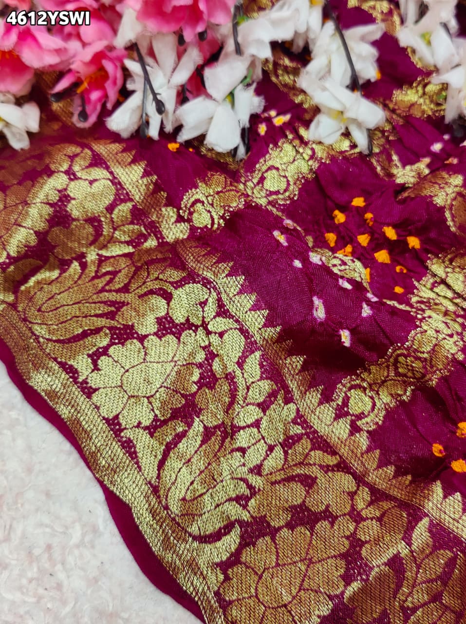 KcPc Premium Gaji Silk Bandhani Festive Wear SareesNAV