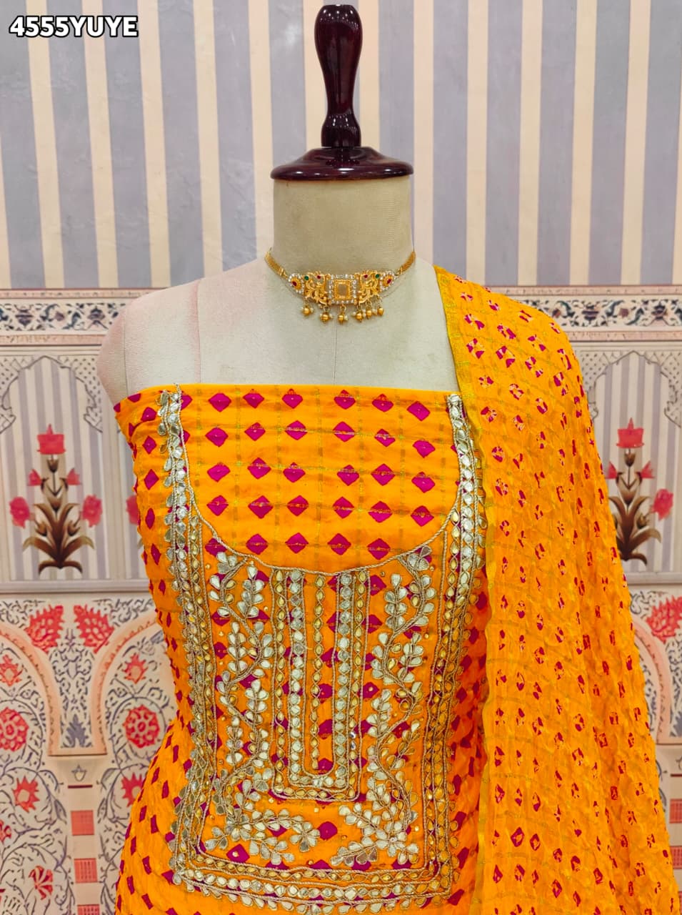 KcPc Traditional Bandhani Suits with Elegant Gotapatti WorkKML
