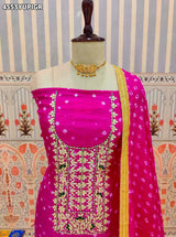KcPc Beautiful Modal Silk Bandhani Suit Sets KML