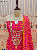KcPc Traditional Bandhani Salwar Suits with Gotapatti WorkKML