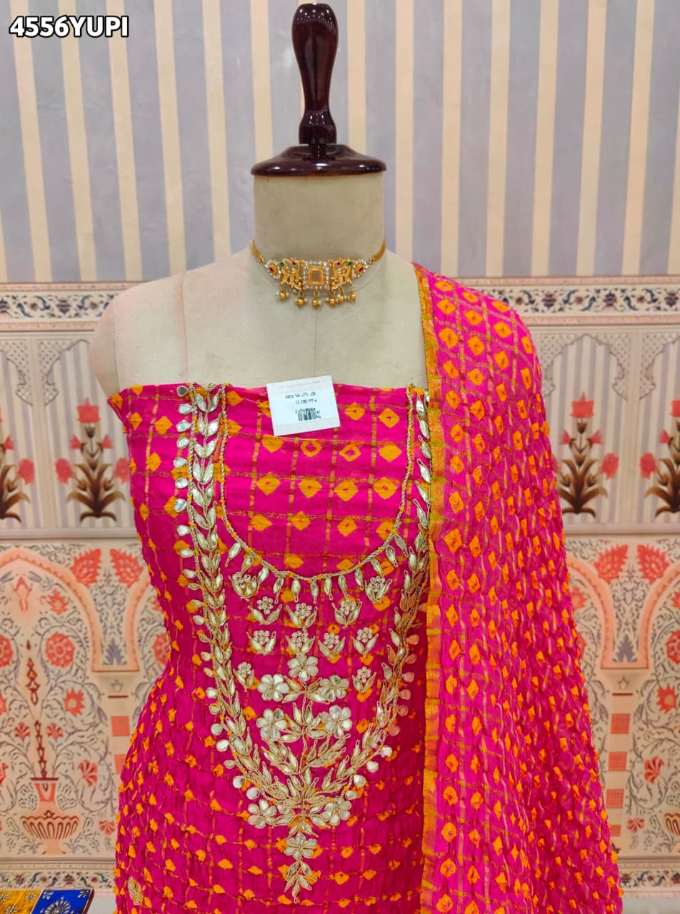 KcPc Traditional Bandhani Salwar Suits with Gotapatti WorkKML