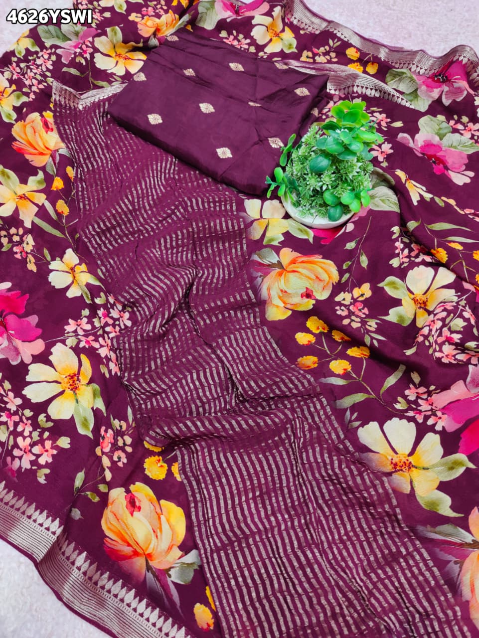 KcPc PremiumPure ChiffonPrinted Saree CollectionOPS