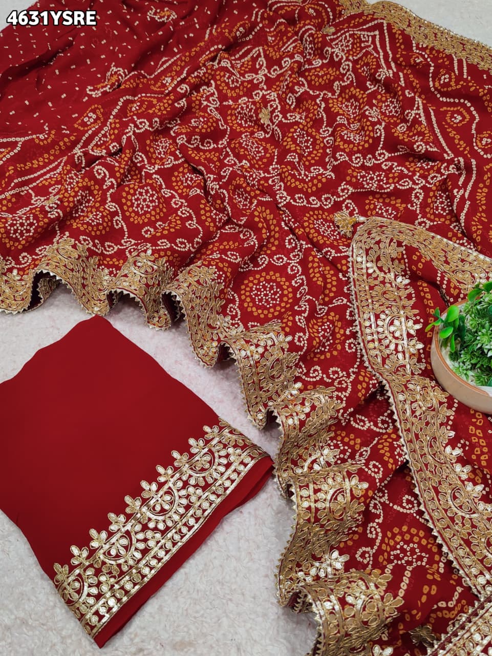 KcPc Georgette Sarees with Rich Gota Patti Work NPR