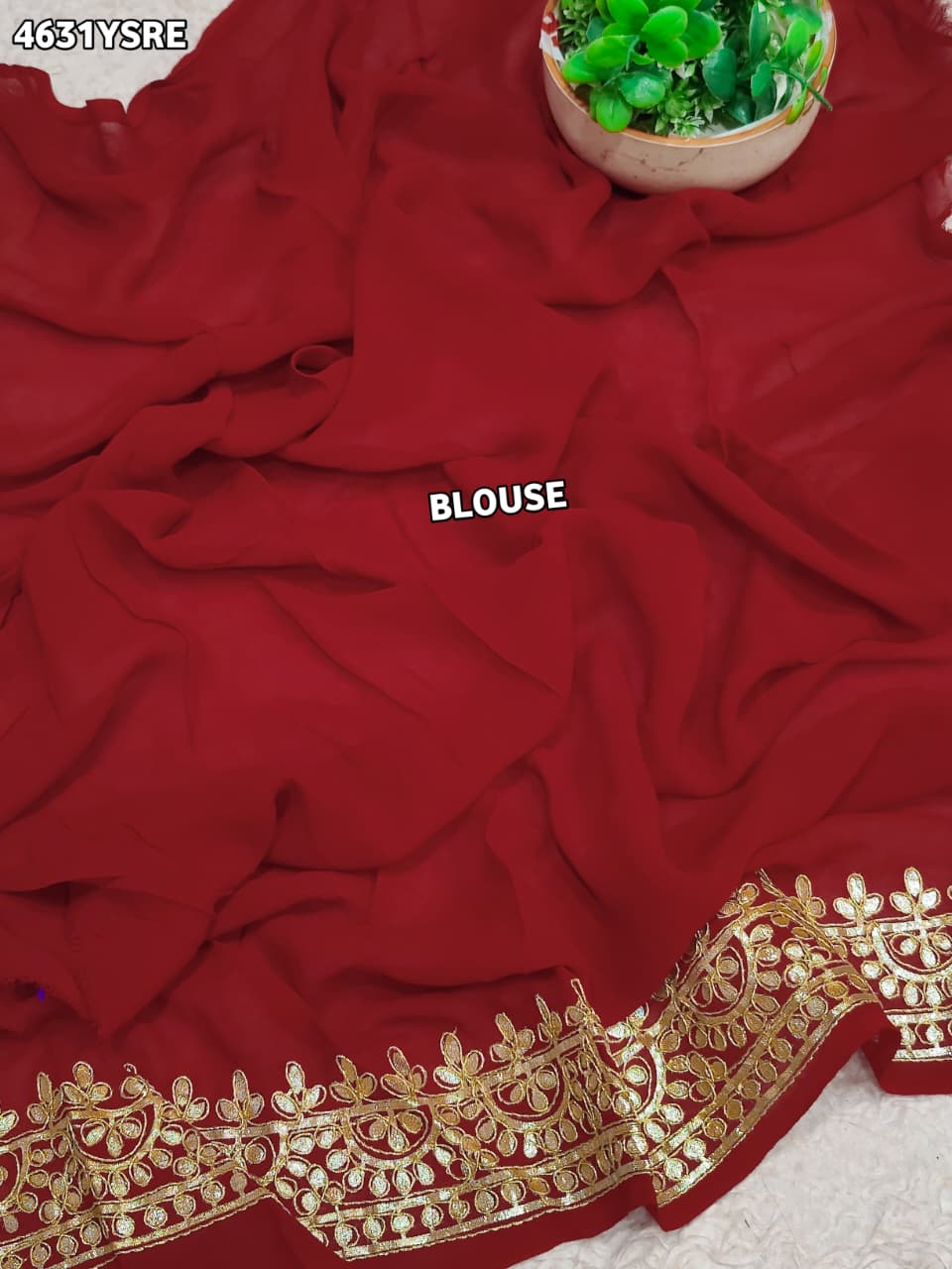 KcPc Georgette Sarees with Rich Gota Patti Work NPR
