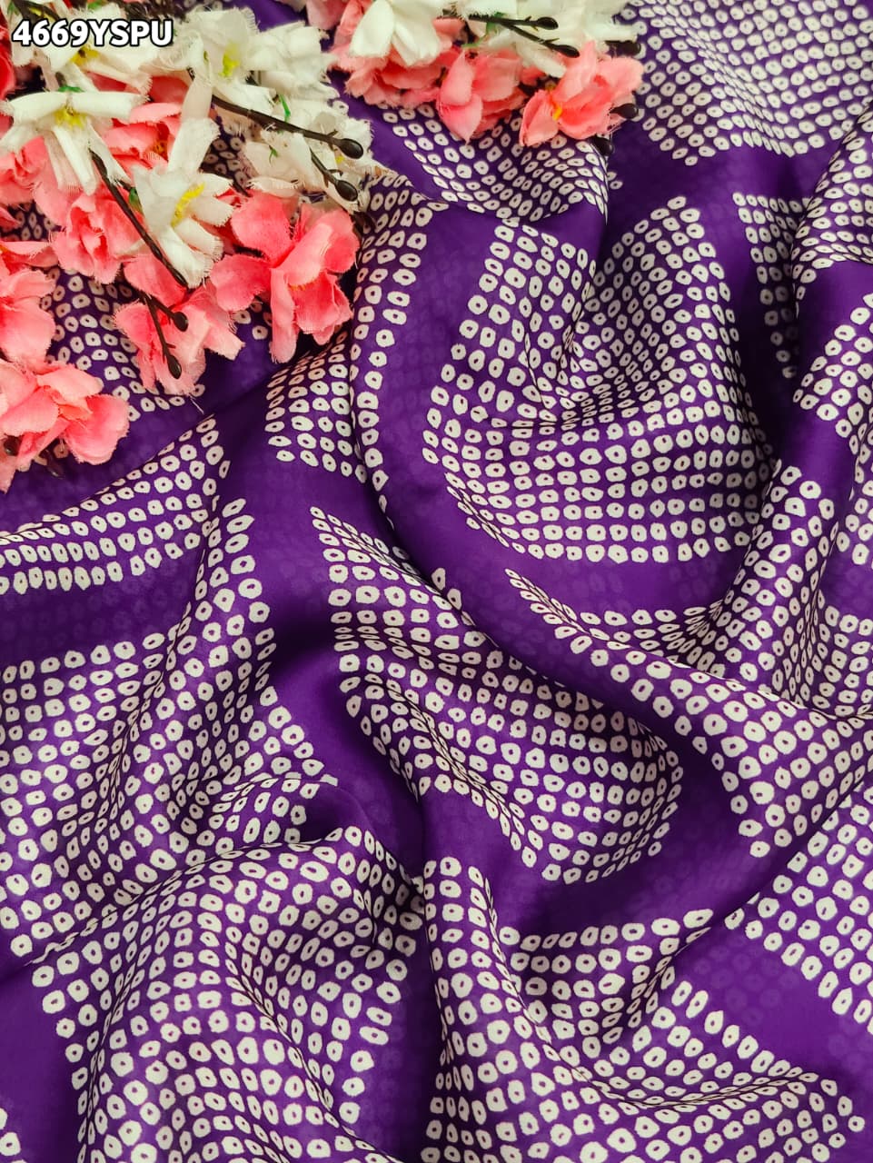 KcPc Premium Creap Silk Saree with Traditional Bandhani StyleBAL