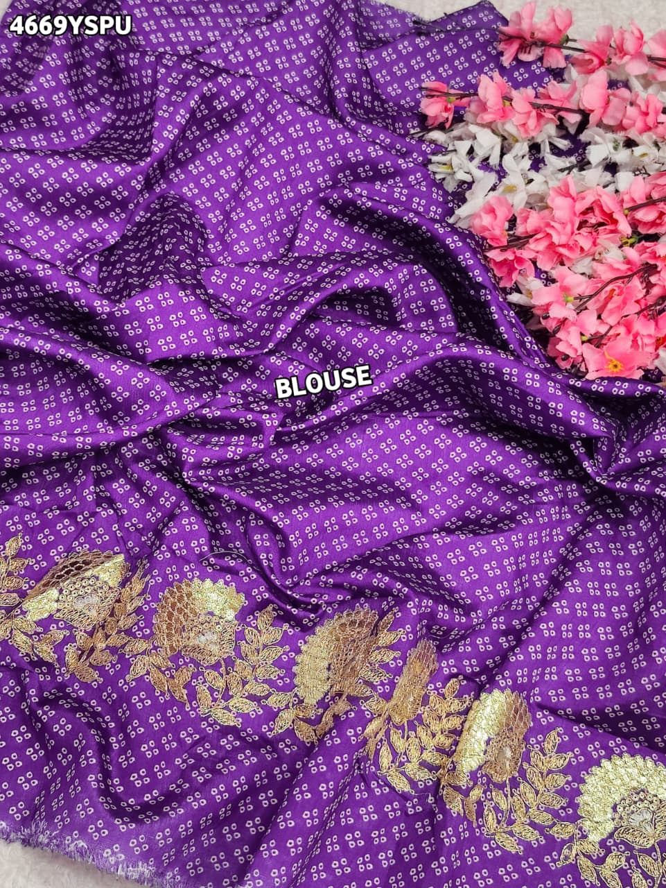KcPc Premium Creap Silk Saree with Traditional Bandhani StyleBAL