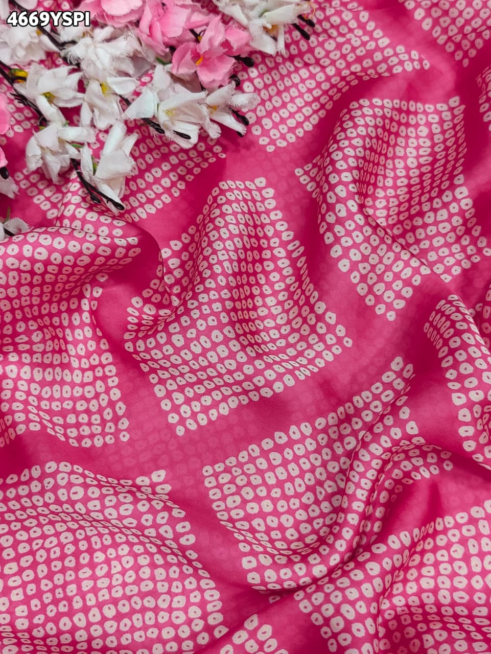 KcPc Creap Silk Bandhani Saree with Gota Patti EmbroideryBAL