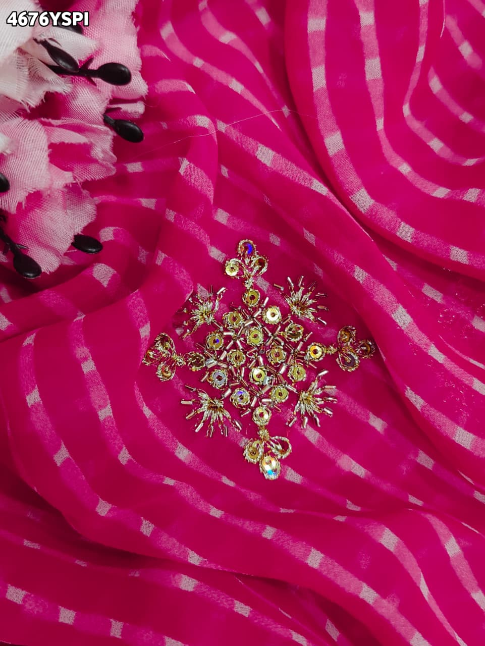 KcPc Designer Georgette Sarees with Embroidery Work GAS