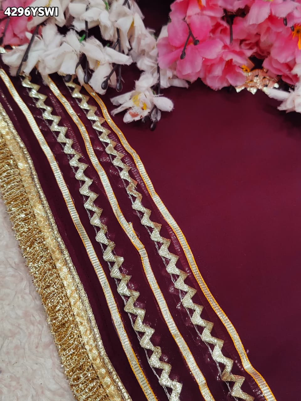 Buy GeorgetteSaree Traditional Stle With Gota Patti Work KcPc