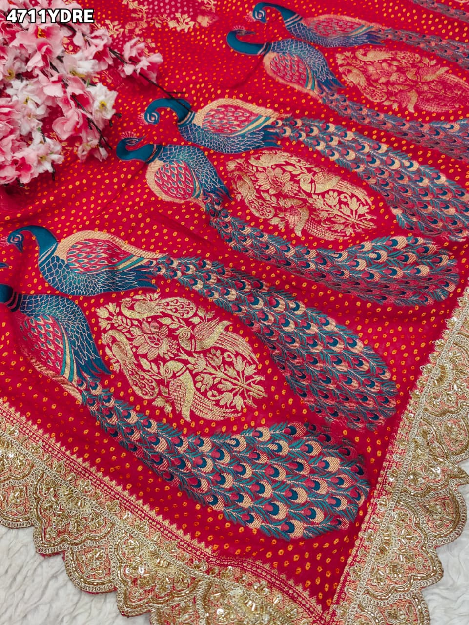 KcPc Designer Banarasi Style Dupatta with Heavy EmbroideryTUF