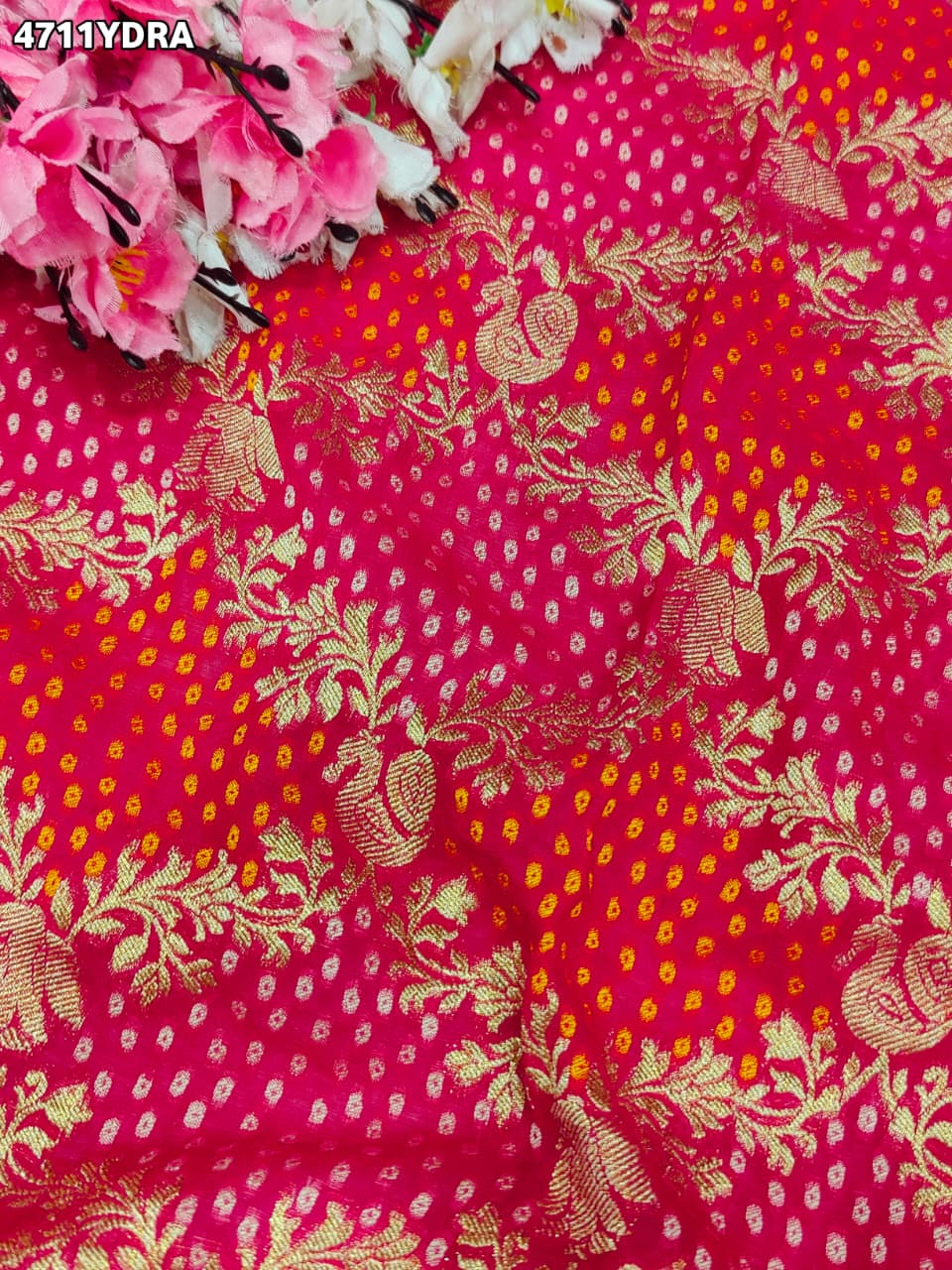 KcPc Traditional Banarasi Dupatta with Rich Bandhani EmbroideryTUF