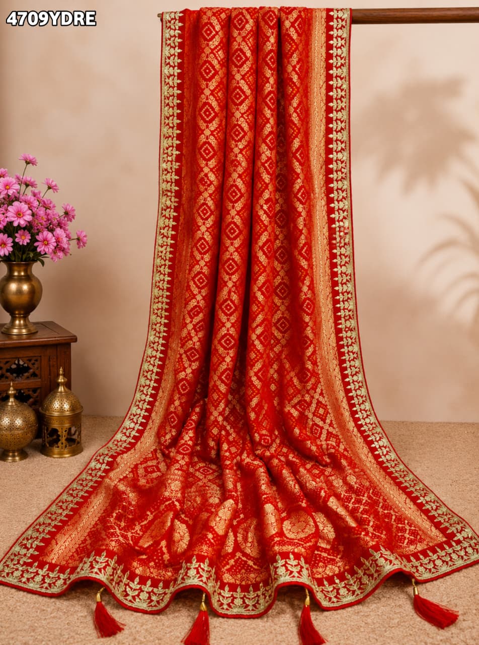 KcPc Royal Khaddi Georgette Embroidered Banarasi DupattaSAS