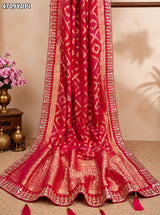 KcPc New Khaddi Georgette Embroidery Heavy Bandhani DupattaSAS