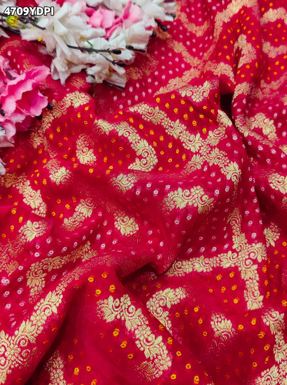 KcPc New Khaddi Georgette Embroidery Heavy Bandhani DupattaSAS