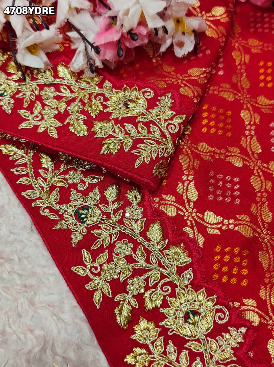KcPc Premium Khaddi Georgette Dupatta with Heavy EmbroiderySAS