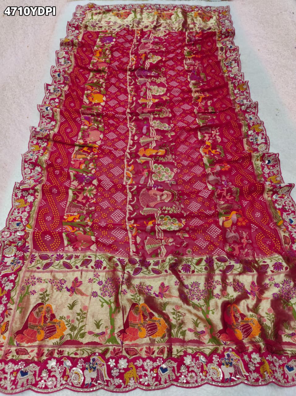 KcPc Latest Khaddi Georgette kalamkari Style Wth Embroidery Work DupattaTUF