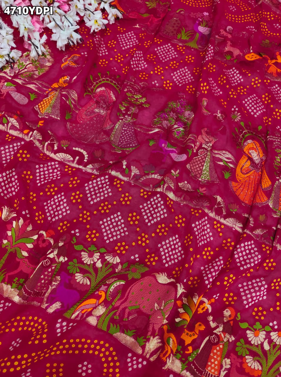 KcPc Latest Khaddi Georgette kalamkari Style Wth Embroidery Work DupattaTUF