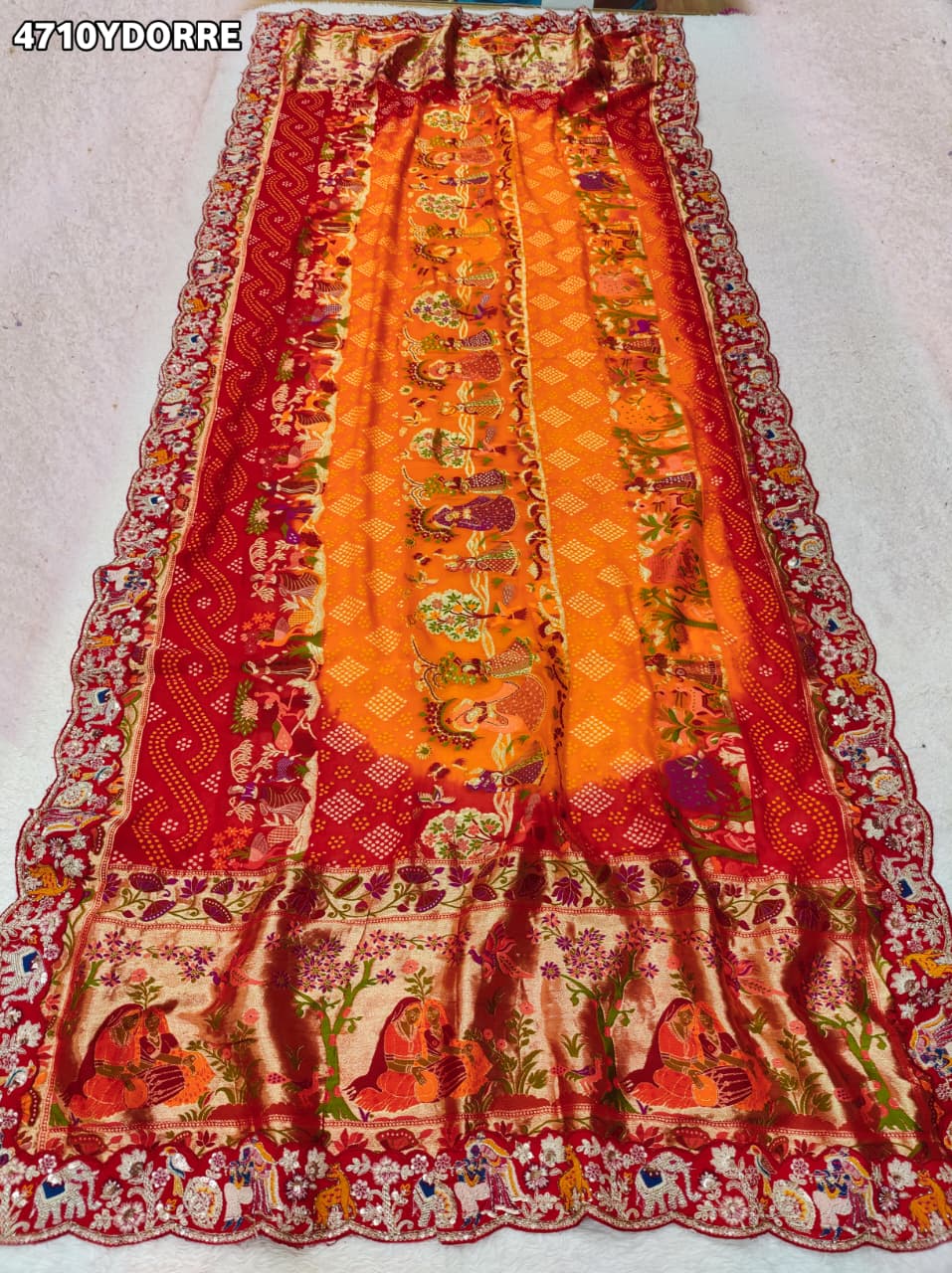 KcPc Khaddi Georgette kalamkari Style Wth Embroidery Work DupattaTUF