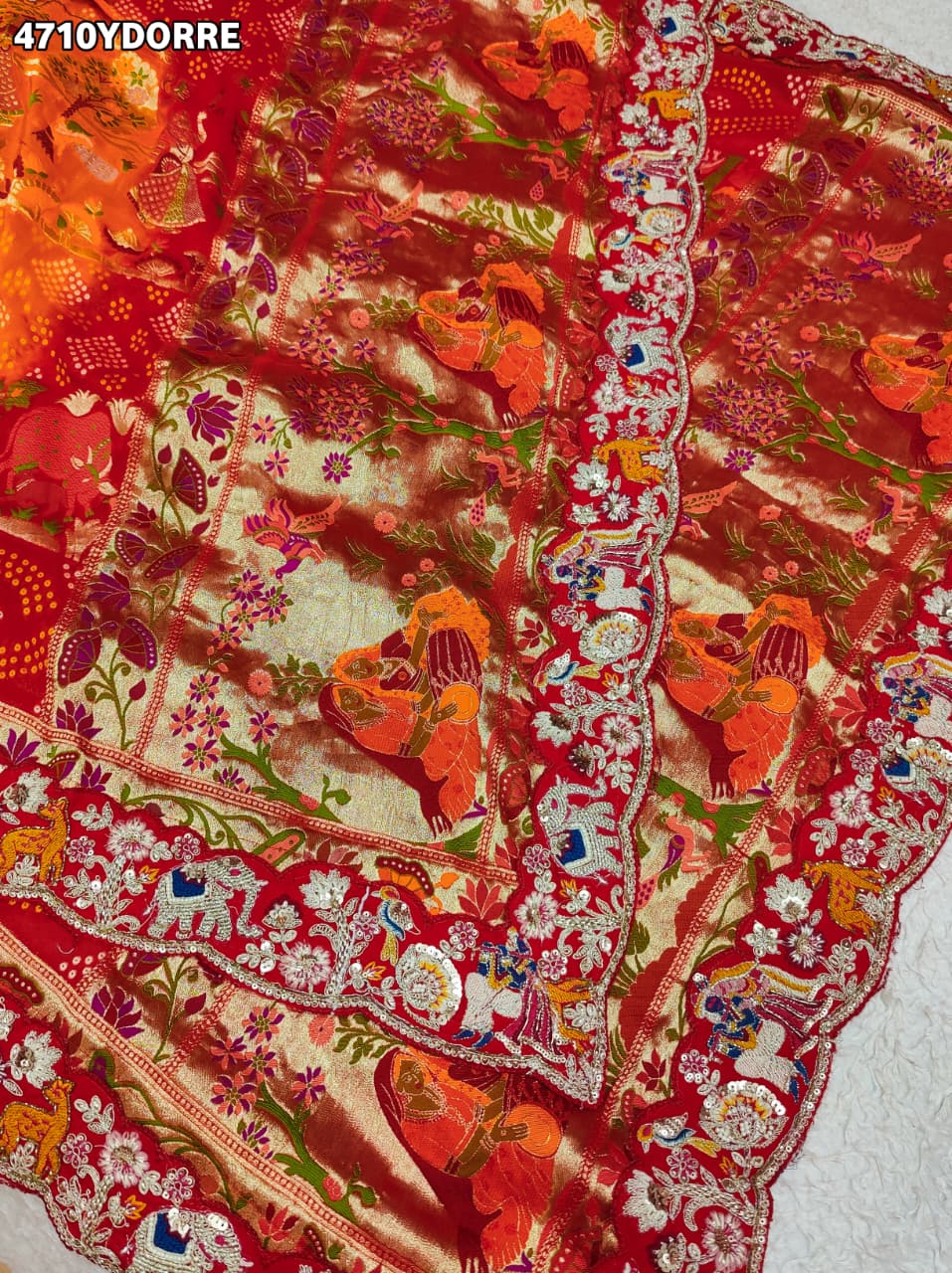 KcPc Khaddi Georgette kalamkari Style Wth Embroidery Work DupattaTUF