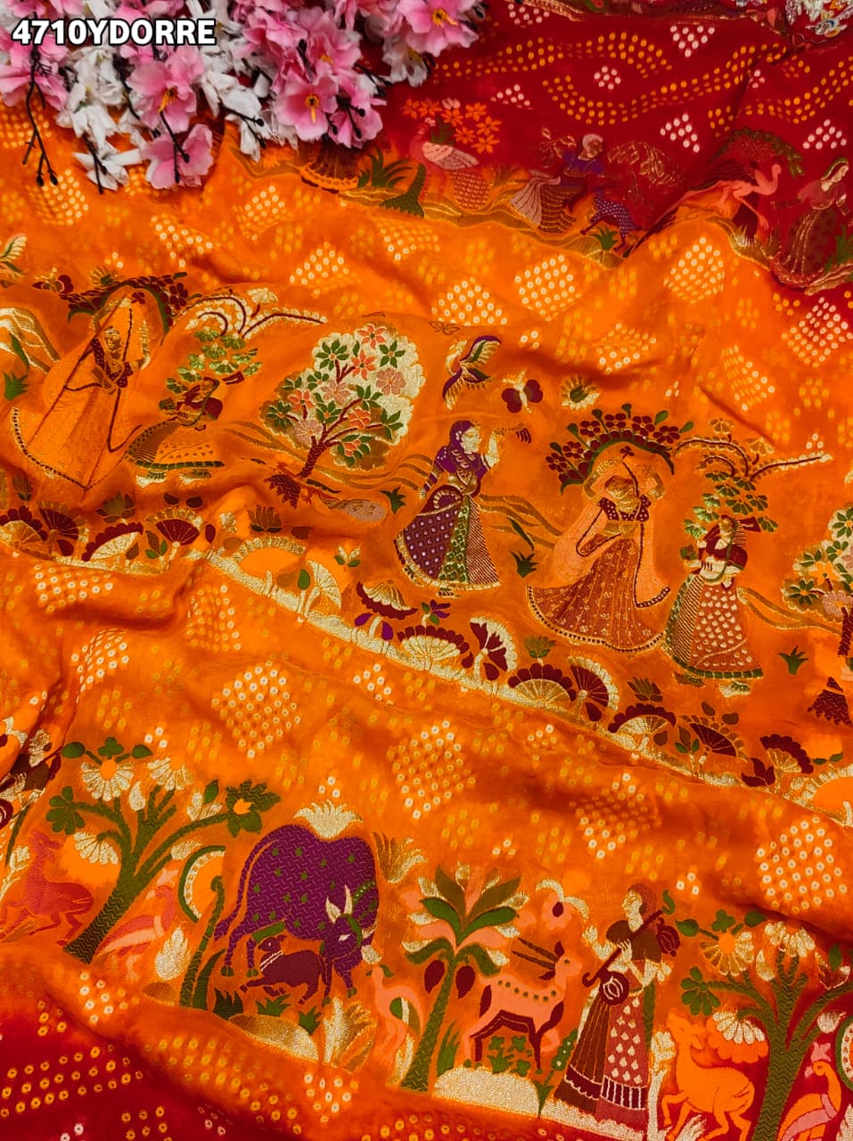 KcPc Khaddi Georgette kalamkari Style Wth Embroidery Work DupattaTUF
