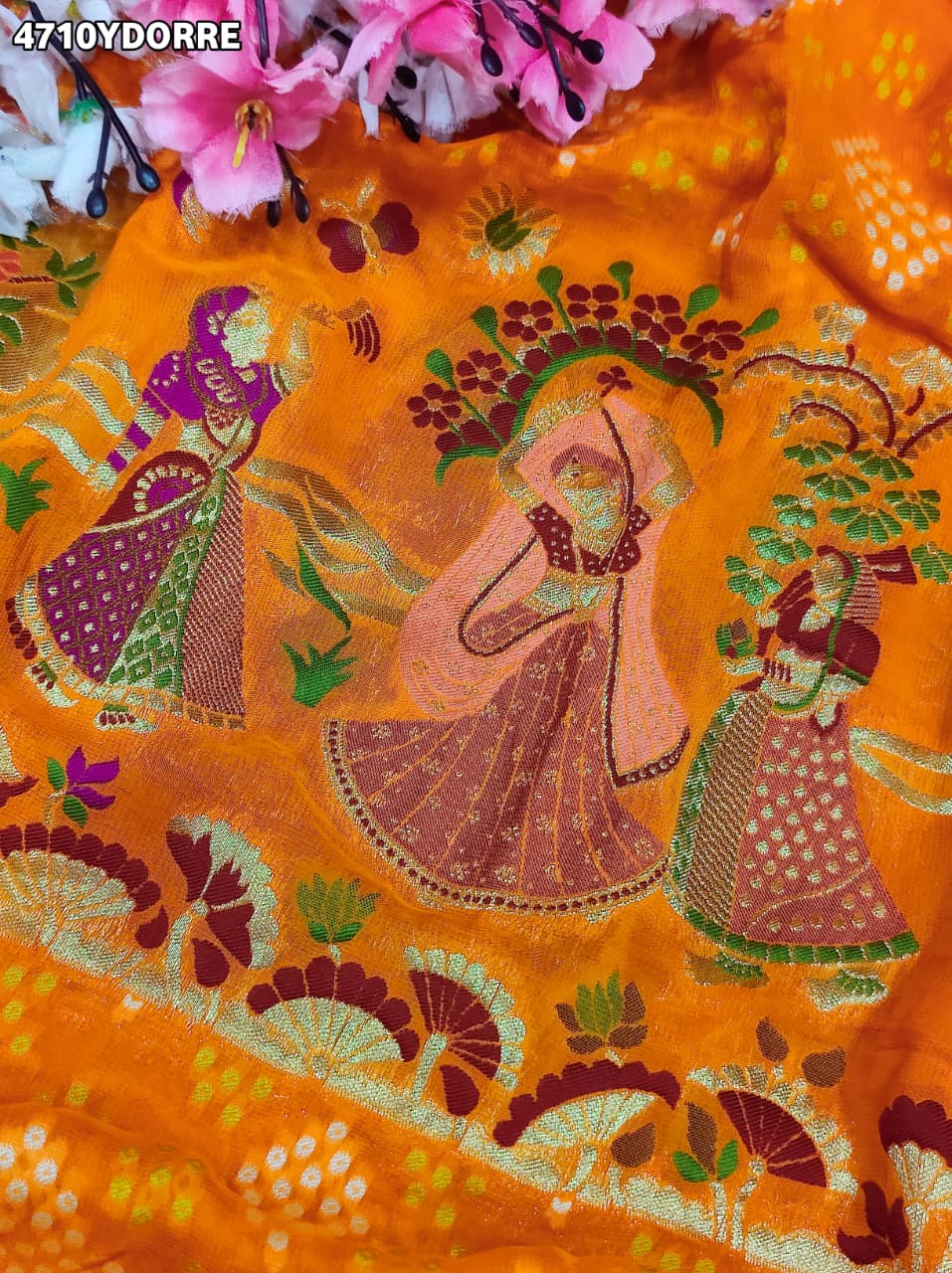 KcPc Khaddi Georgette kalamkari Style Wth Embroidery Work DupattaTUF