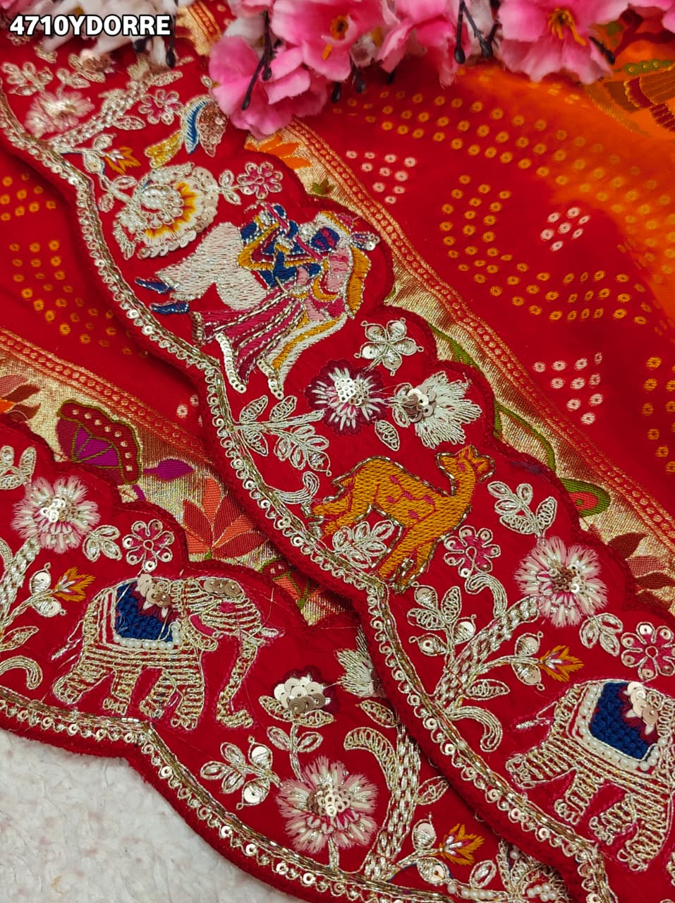 KcPc Khaddi Georgette kalamkari Style Wth Embroidery Work DupattaTUF