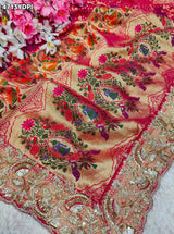 KcPc New Khaddi Georgette Embroidery Heavy Border Work DupattaTUF