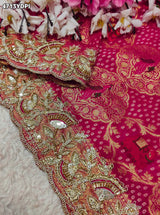 KcPc New Khaddi Georgette Embroidery Heavy Border Work DupattaTUF