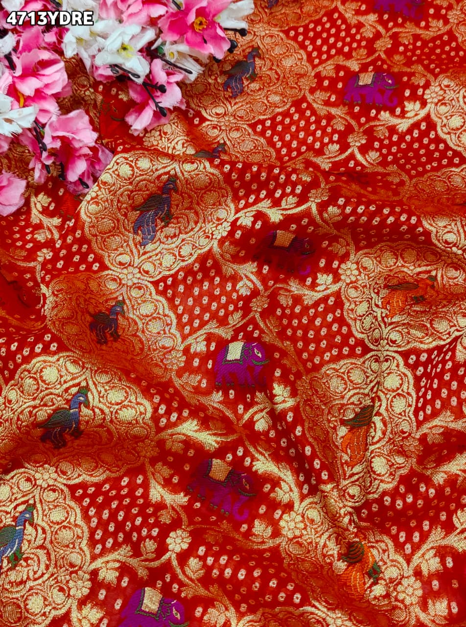 KcPc Letest Khaddi Georgette Embroidery Heavy Border Work DupattaTUF