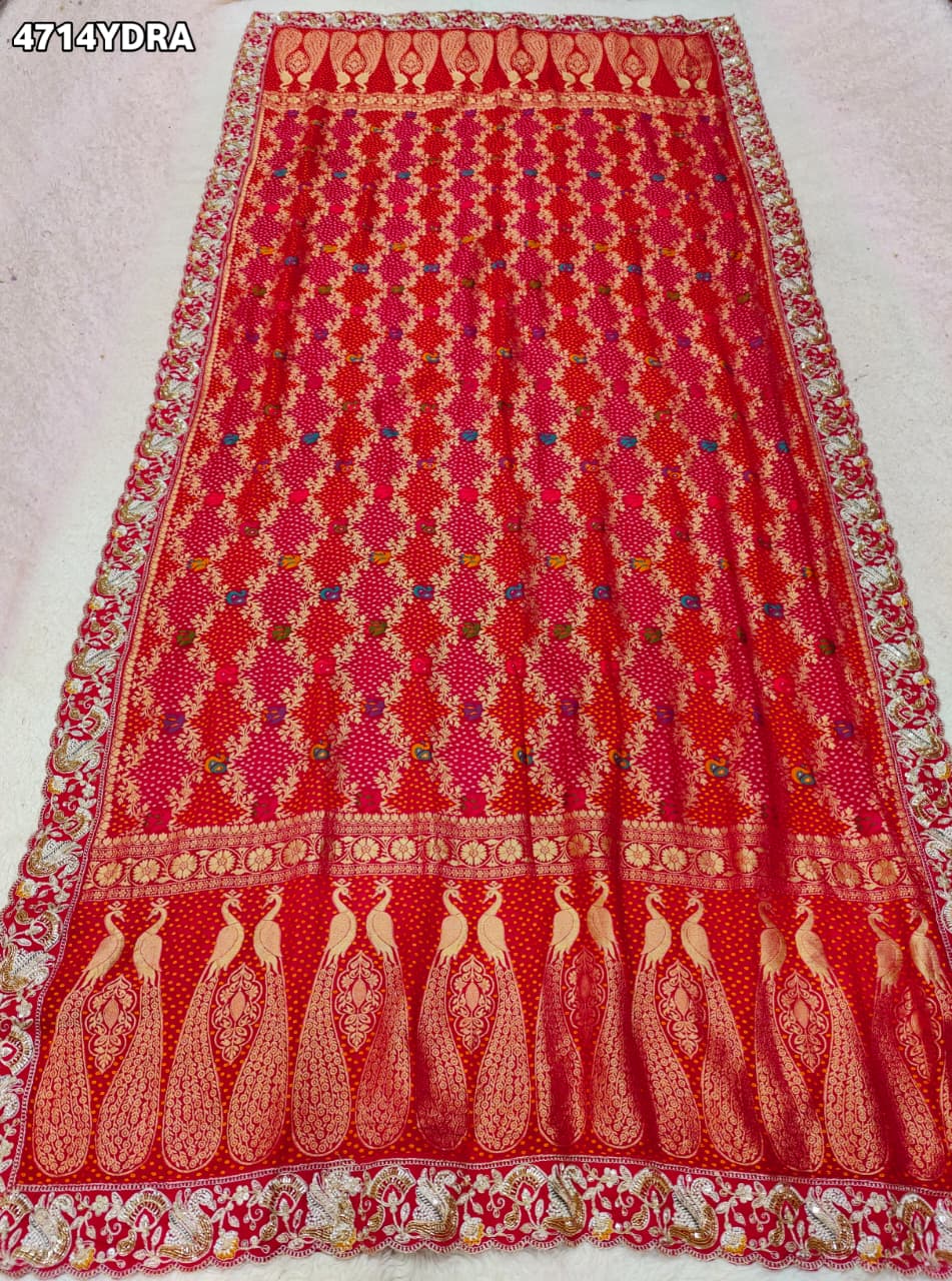 KcPc Letest Khaddi Georgette kalamkari Style With Embroidery Work DupattaTUF