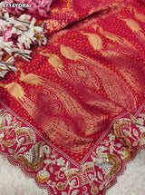KcPc Letest Khaddi Georgette kalamkari Style With Embroidery Work DupattaTUF