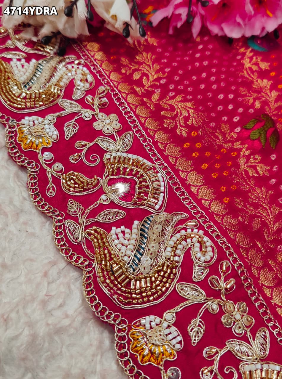 KcPc Letest Khaddi Georgette kalamkari Style With Embroidery Work DupattaTUF