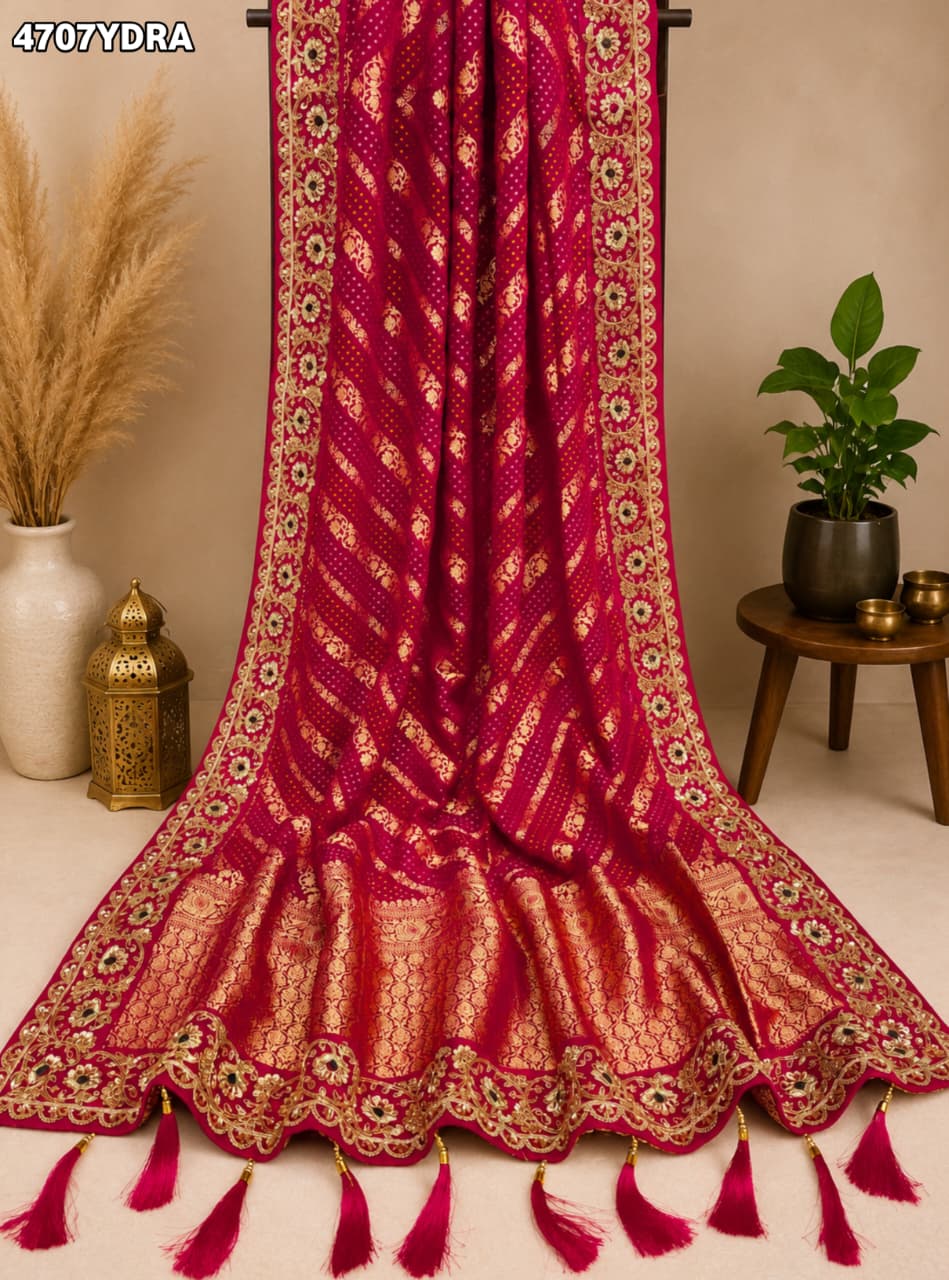 KcPc Letest Khaddi Georgette Banarasi Style With Embroidery Work DupattaSAS