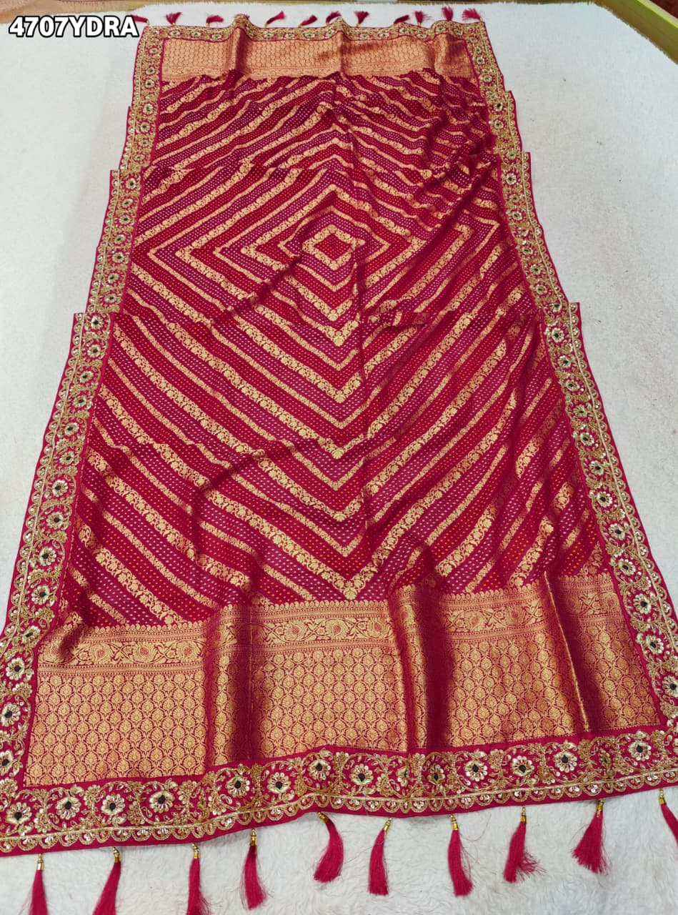 KcPc Letest Khaddi Georgette Banarasi Style With Embroidery Work DupattaSAS