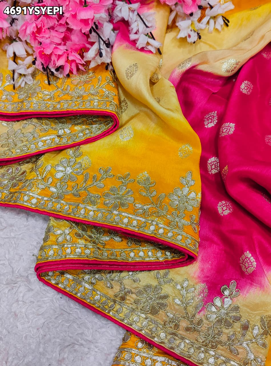 KcPc Luxury Banarasi Tissue Sarees with Gotapatti Work