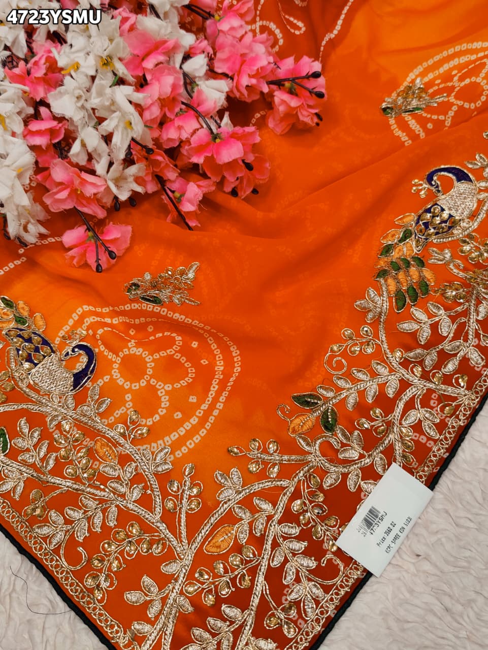 KcPc Premium Georgette Bandhani Festive Wear Sarees KDN