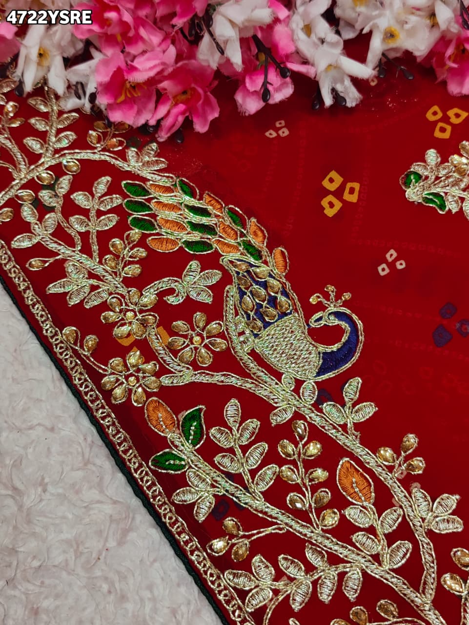 KcPc Georgette Saree with Handcrafted Gotapatti Work KDN