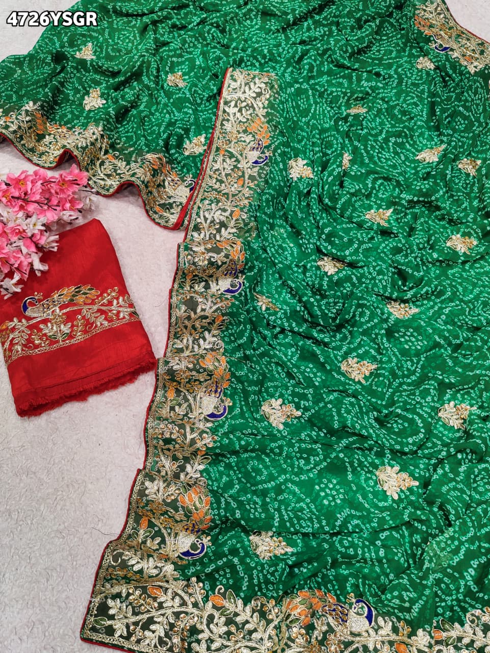 KcPc Premium Bandhani Sarees for Festive CelebrationsKDN