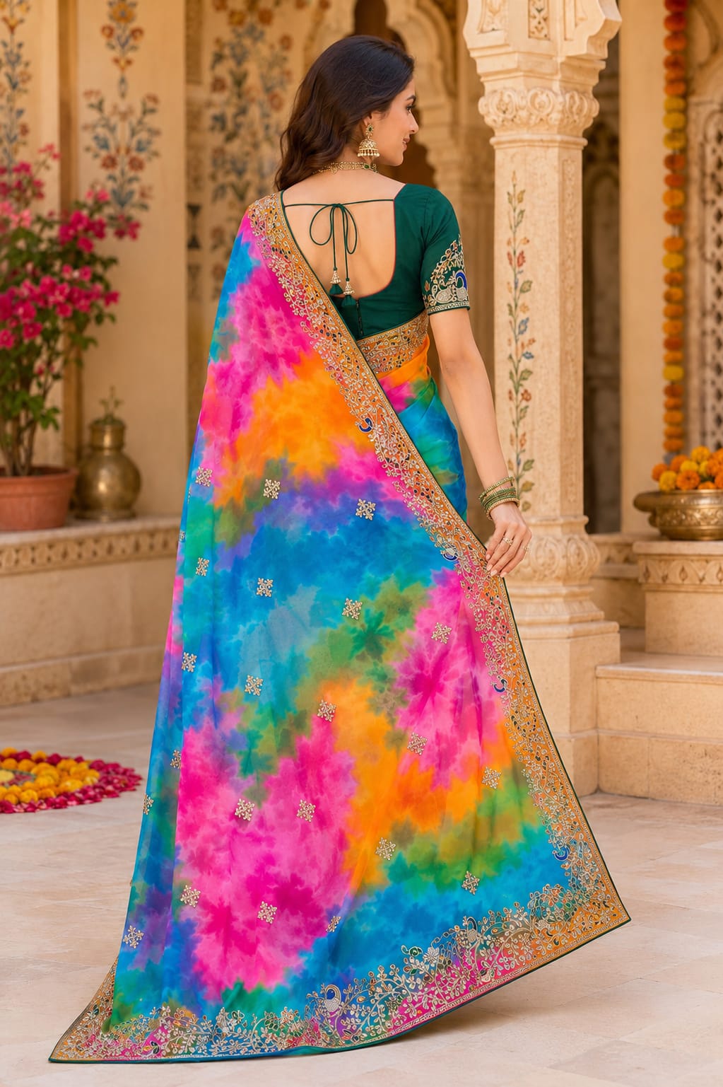 KcPc Premium Georgette Bandhani Festive Wear SareesKDN