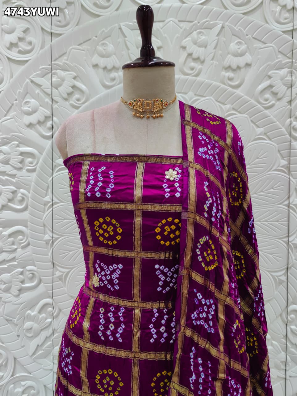 KcPc Premium Gaji Silk Bandhani Suit Set for Festive Wear JITEN