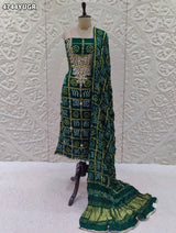 KcPc Traditional Bandhani Gaji Silk Three Piece Suit Set JITEN