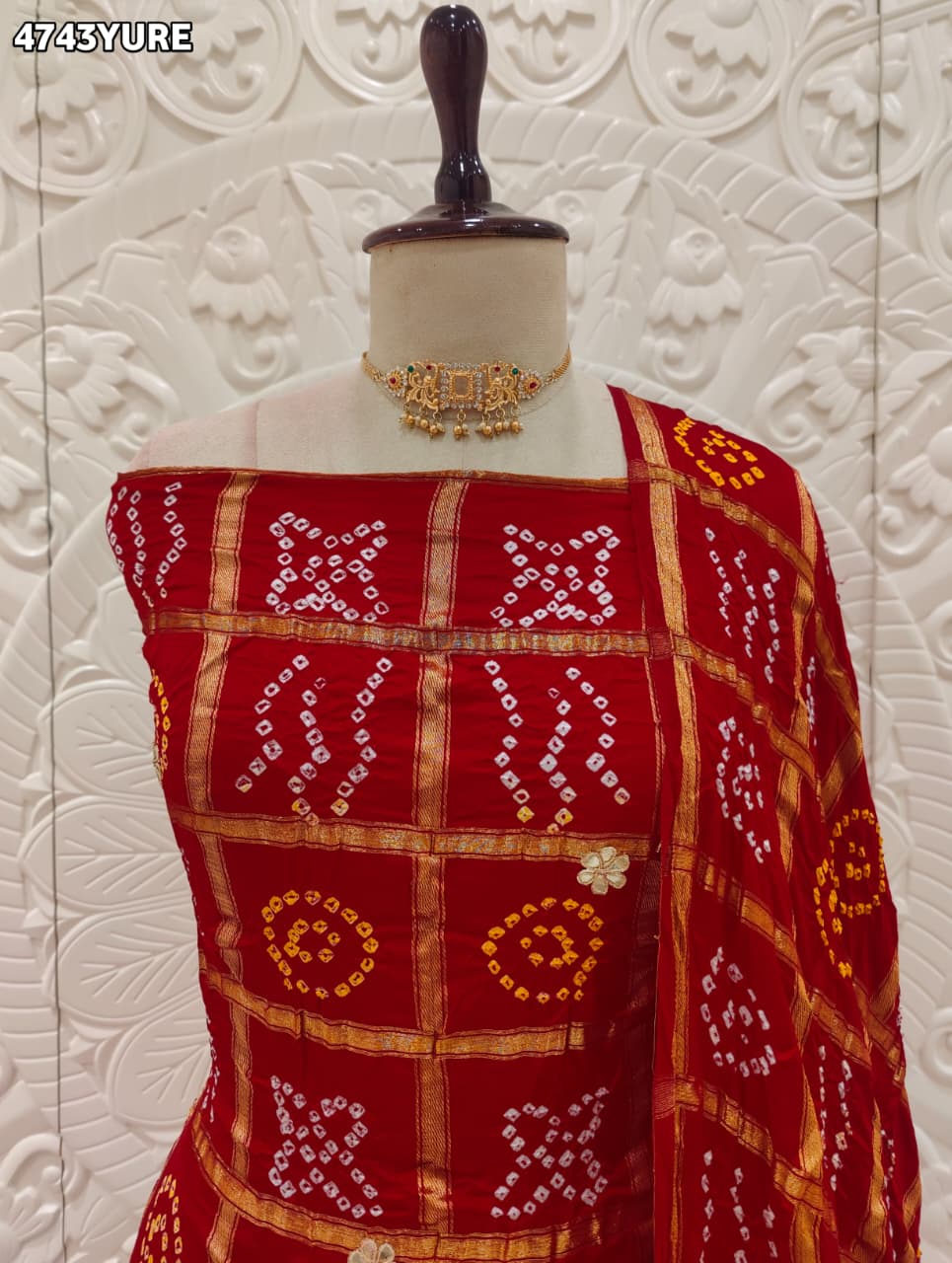 KcPc Premium Gaji Silk Bandhani Suit Set with Gotapatti Work JITEN
