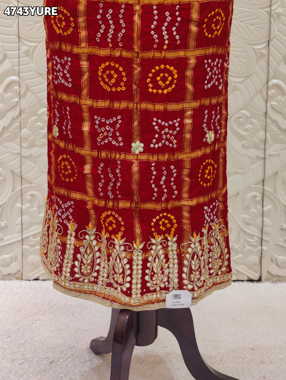 KcPc Premium Gaji Silk Bandhani Suit Set with Gotapatti Work JITEN