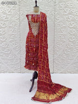 KcPc Premium Gaji Silk Bandhani Salwar Suit with DupattaJITEN