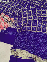 KcPc Premium Semi Gaji Silk Bandhani Saree for Women MSC