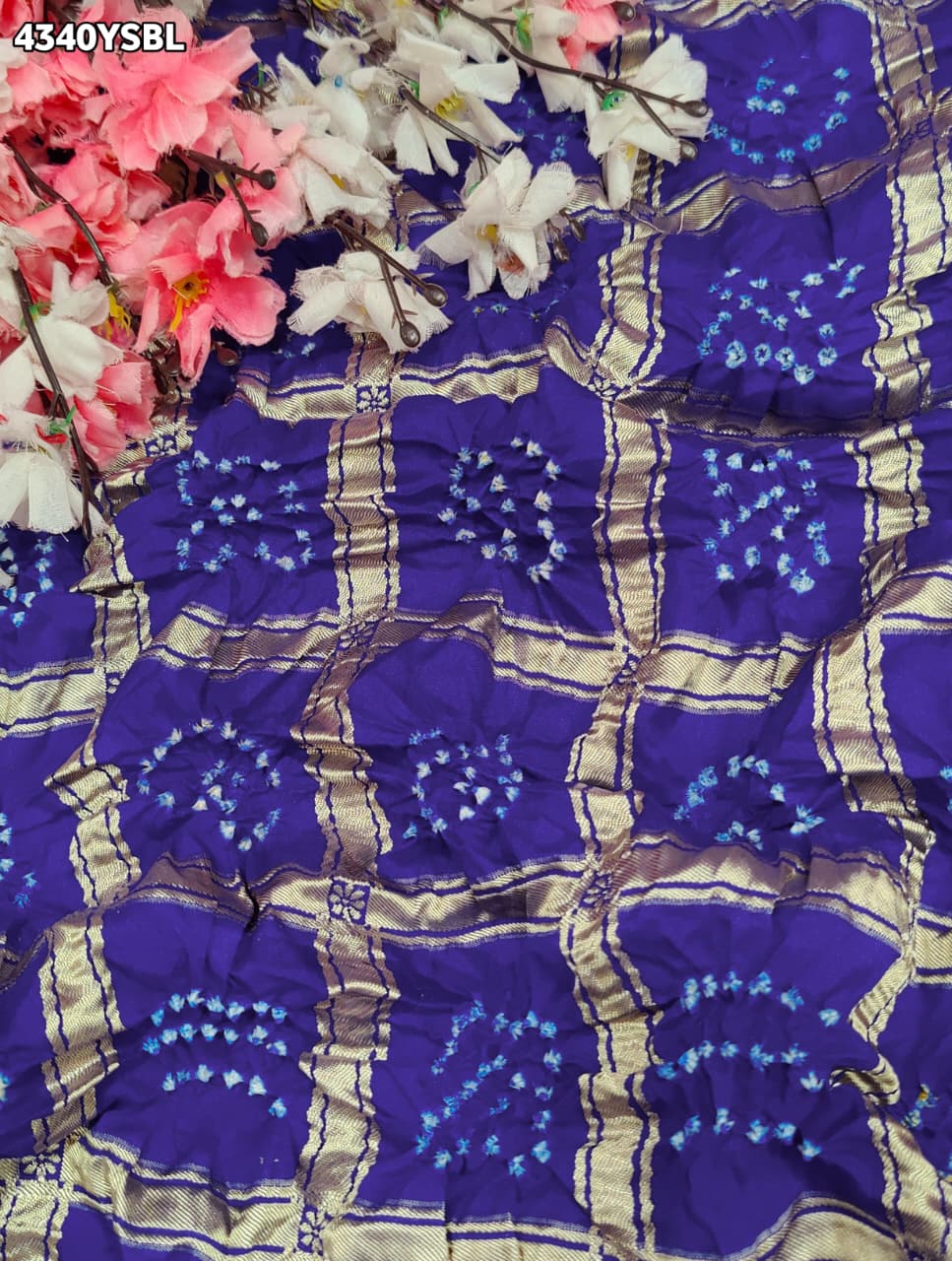 KcPc Premium Semi Gaji Silk Bandhani Saree for Women MSC