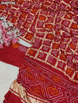 KcPc Premium Bandhani Style Semi Gaji Silk SareeMSC