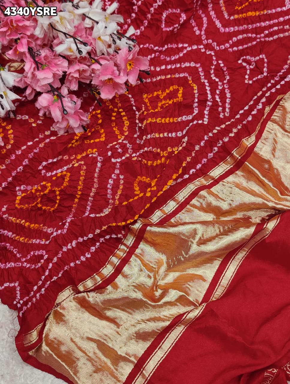 KcPc Premium Bandhani Style Semi Gaji Silk SareeMSC