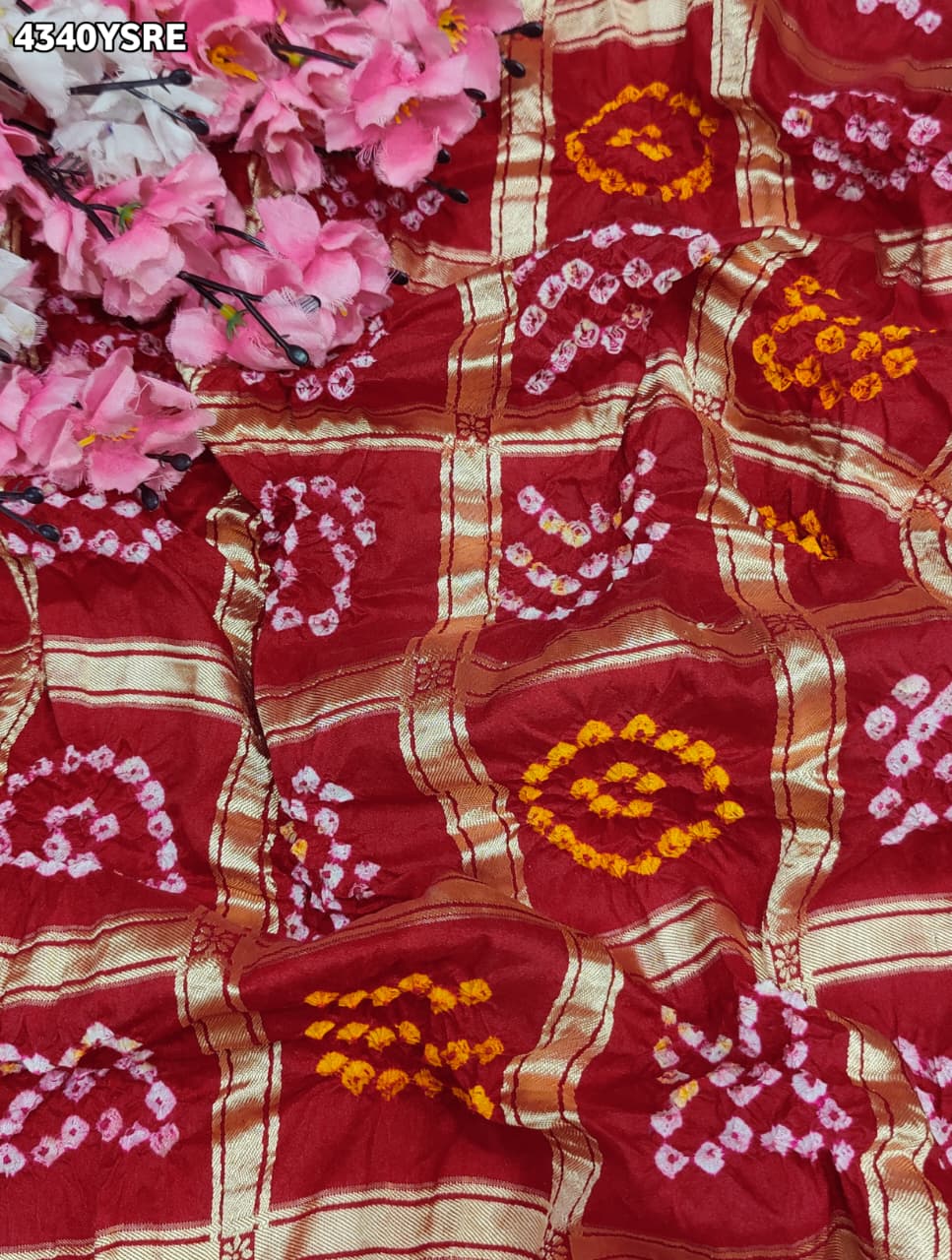 KcPc Premium Bandhani Style Semi Gaji Silk SareeMSC